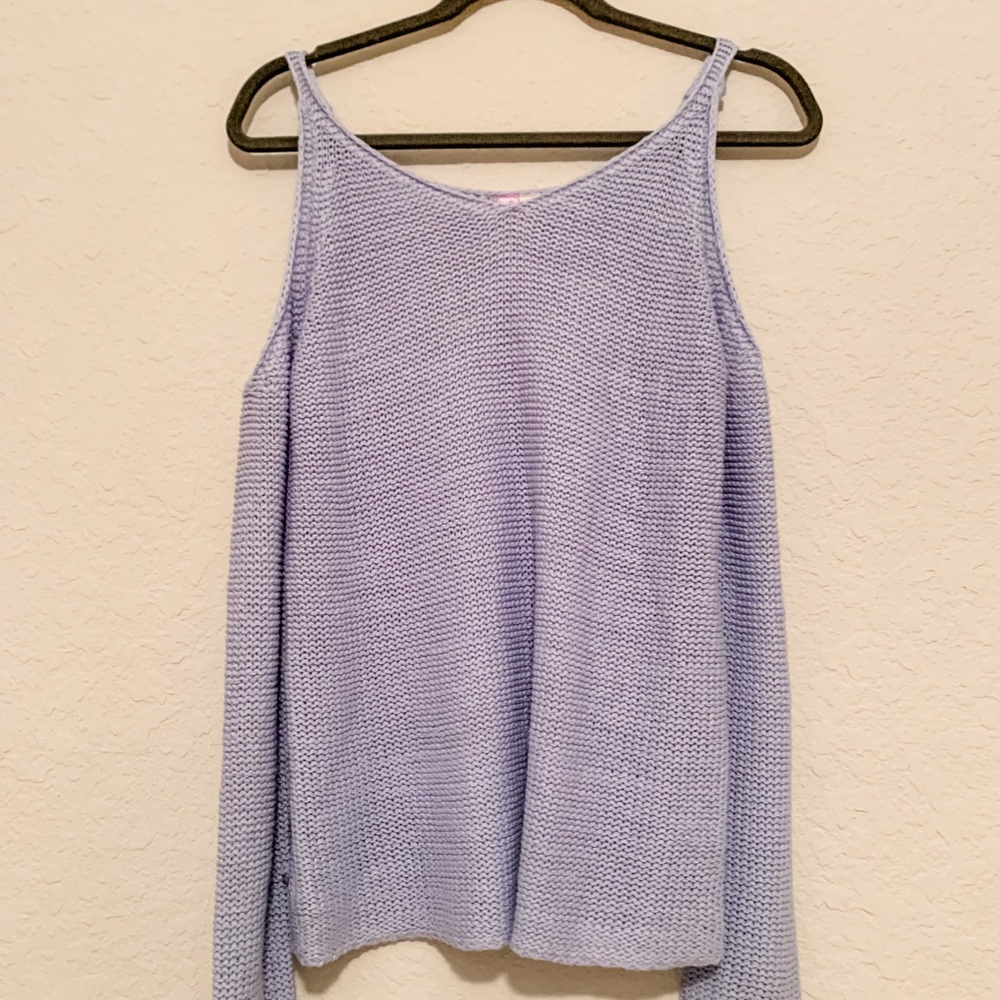 Icy Blue Cold Shoulder Sweater